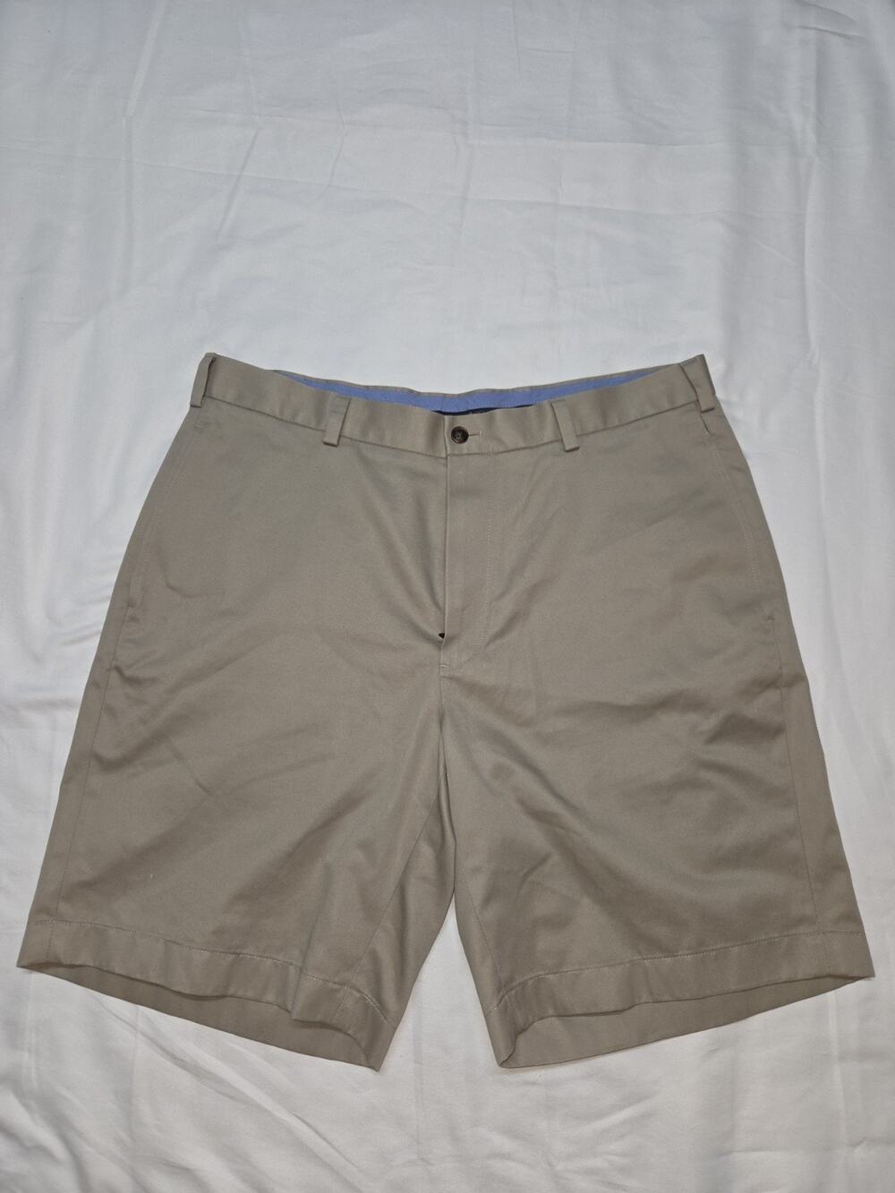 Brooks Brothers Men's Casual Solid Flat Front Chino Shorts Size 35, Brown
